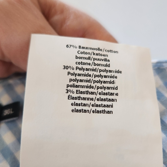 Atelier Gardeur Blue Ginhgam Check Mid Rise Pants Size 36 Medium Long Tall - Picture 7 of 11